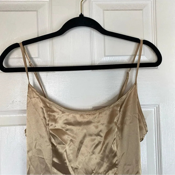 Vintage BETSEY JOHNSON Gold Satin Slip Size Medium 90s - Picture 3 of 6